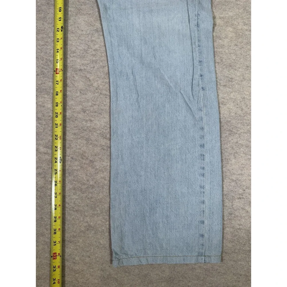 Levis 501 Jeans Mens 38x36 Light Wash Blue‎ Denim Regular Straight Button Fly